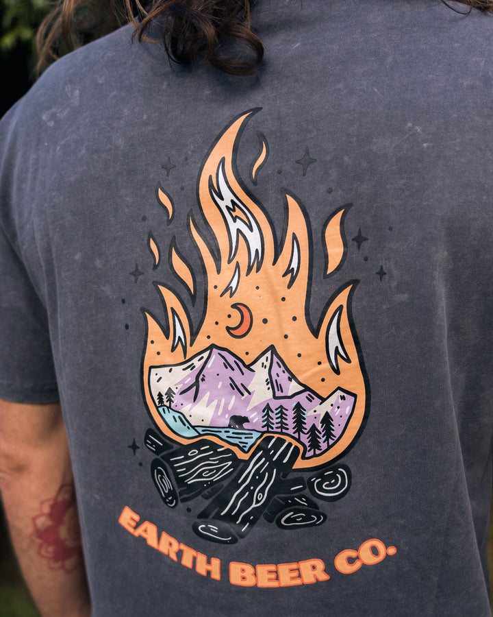 Charcoal Stonewash Bonfire T-Shirt