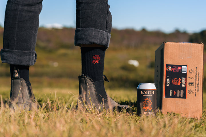 Bonfire Black Crew Socks